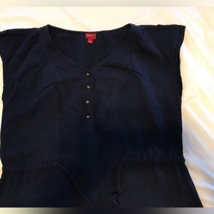 Merona Navy blue dress, empire waist with drawstring. Size 8 D